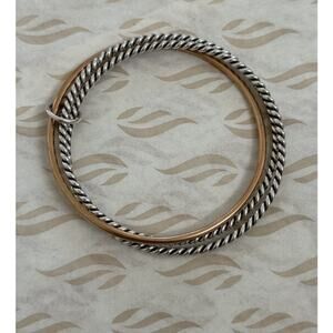 James Avery Retired Bronze & Sterling Silver Twist Bangle Bracelets